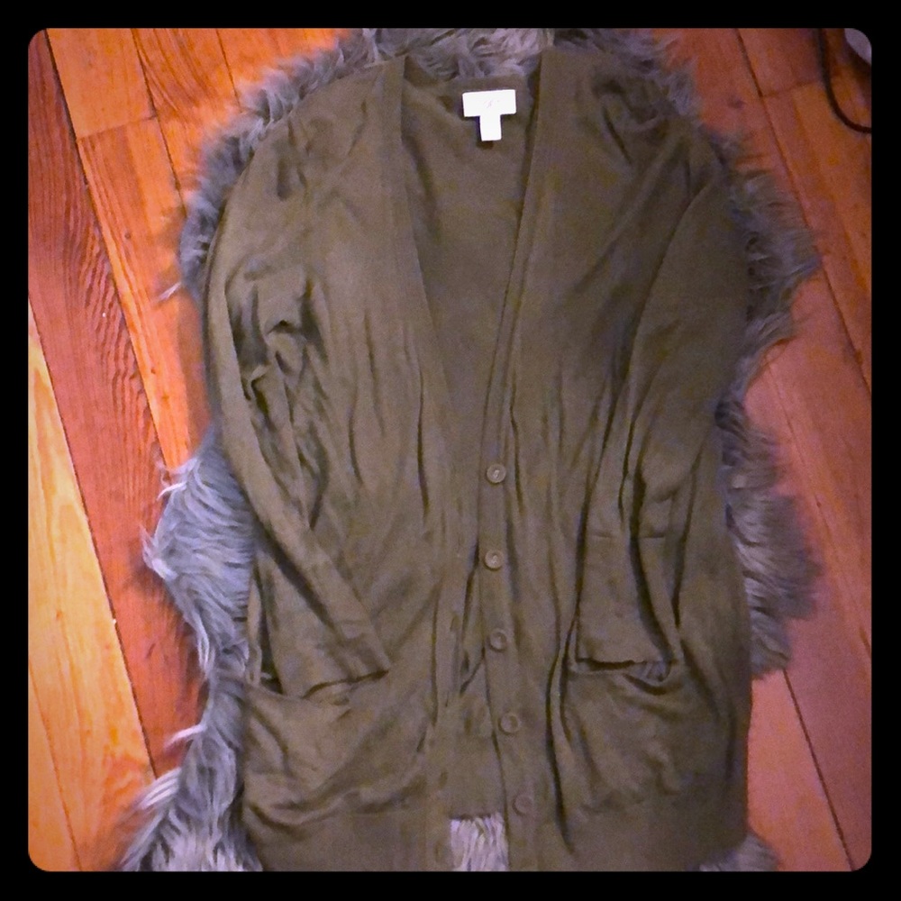 Olive green boyfriend cardigan